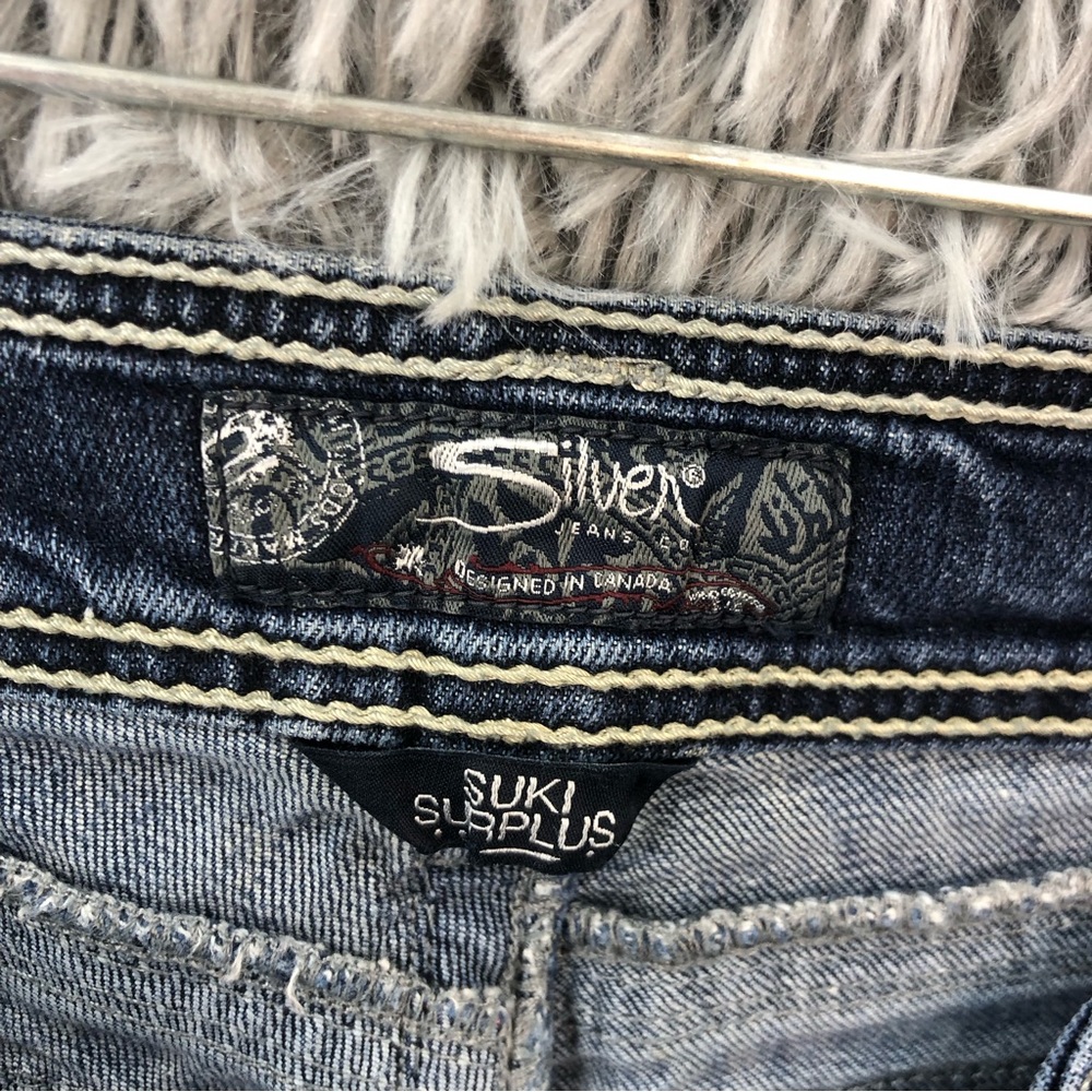 Silver Jeans Womens Size 27 Suki Surplus Distressed Bootcut Denim Jeans - Picture 14 of 15